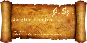 Jergler Szorina névjegykártya